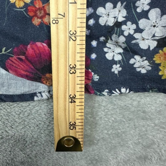 Marine Layer Floral Wrap Midi Dress Short Sleeve V Neck Navy Blue XS - Picture 9 of 9